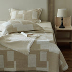 Bedspread Set Quilted Patchwork Cotton Blend