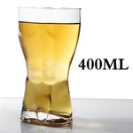 Beer Mug Body-Shaped Lead-Free Glass 13.5 Oz