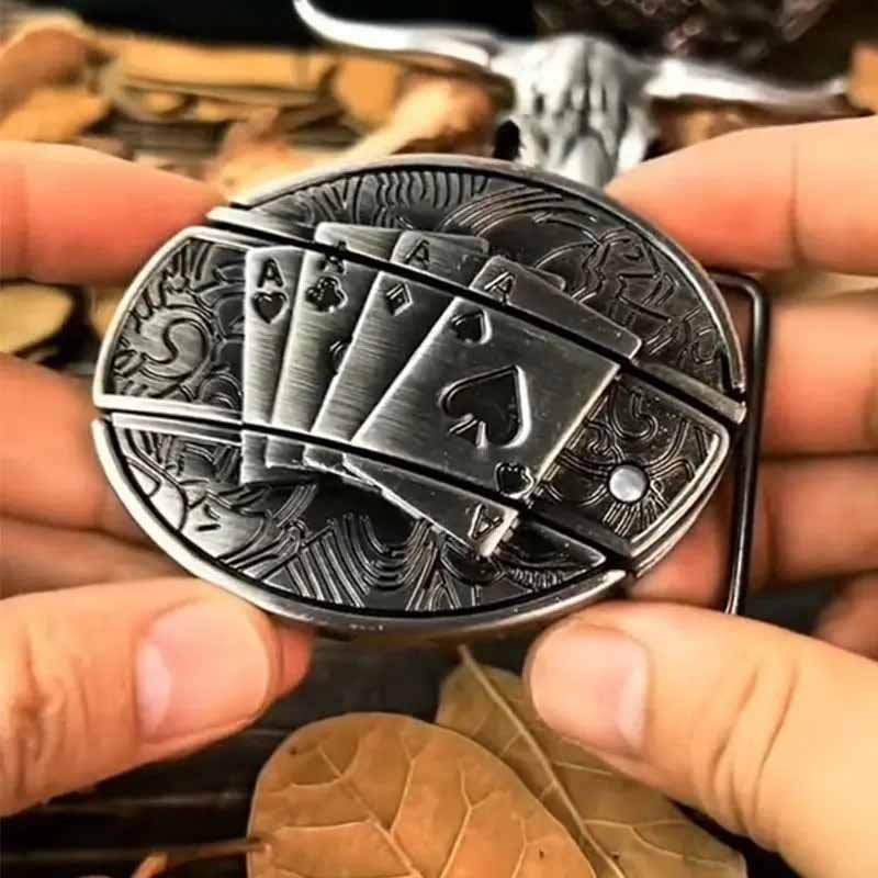Belt Buckle Western Design Hidden EDC Tool Zinc Alloy