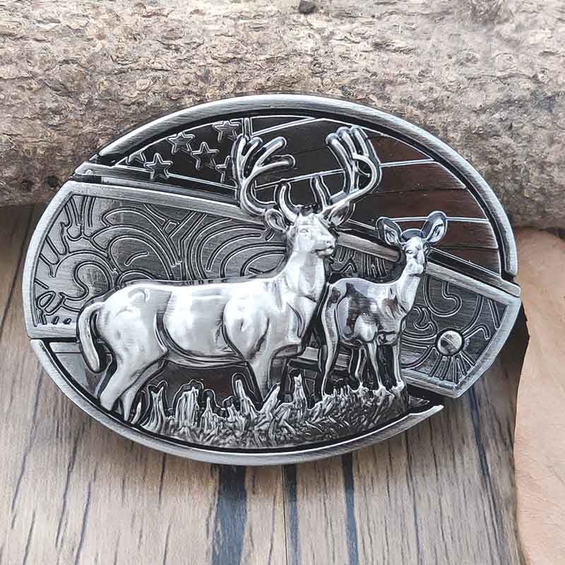 Belt Buckle Western Design Hidden EDC Tool Zinc Alloy