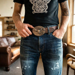 Belt Buckle Western Design Hidden EDC Tool Zinc Alloy