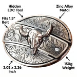 Belt Buckle Western Design Hidden EDC Tool Zinc Alloy