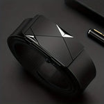 Belt Full-Grain Leather Automatic Ratchet Buckle