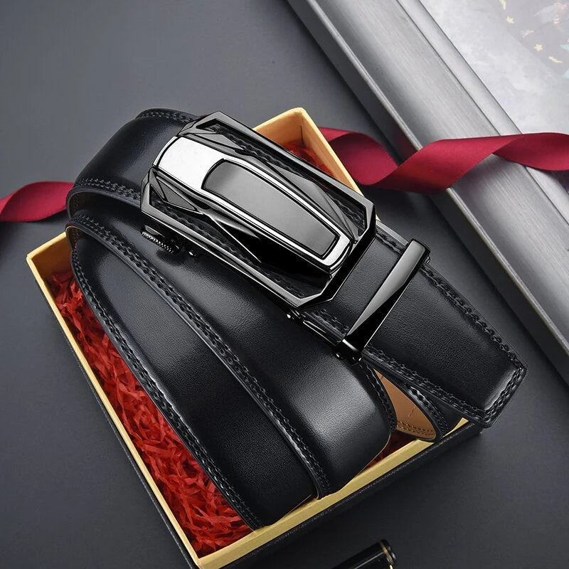 Belt Genuine Leather Auto-Lock Buckle Oqartussat