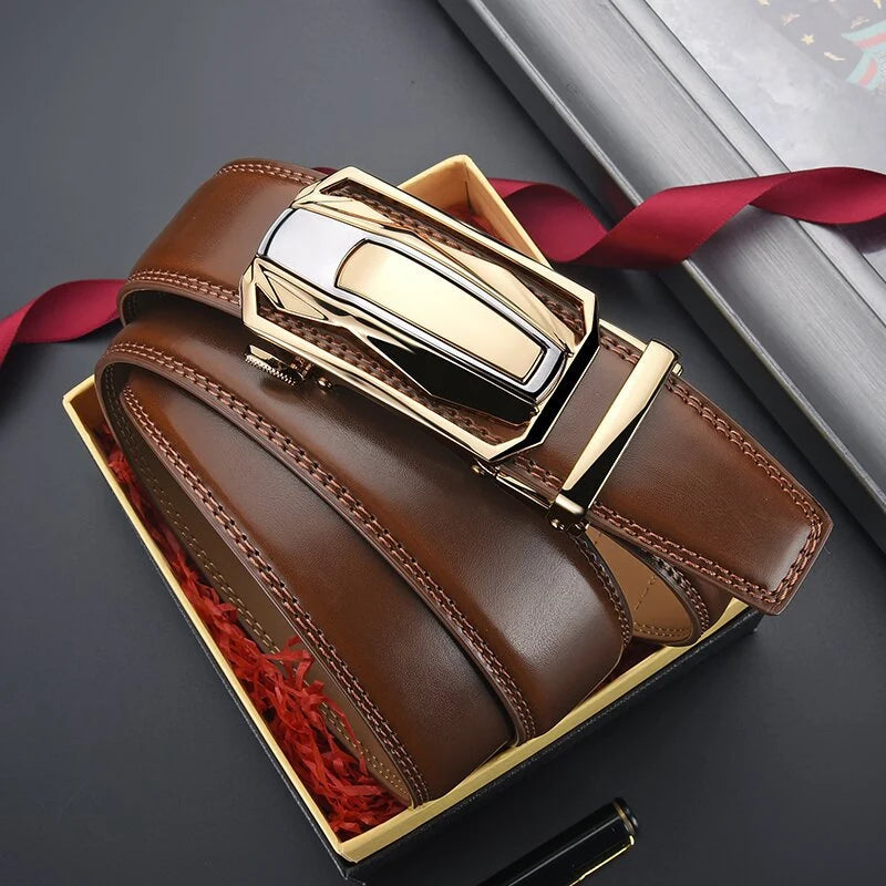 Belt Genuine Leather Auto-Lock Buckle Oqartussat