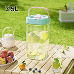 Beverage Dispenser Built-In Tap Fridge-Friendly Shape With Carry Handle