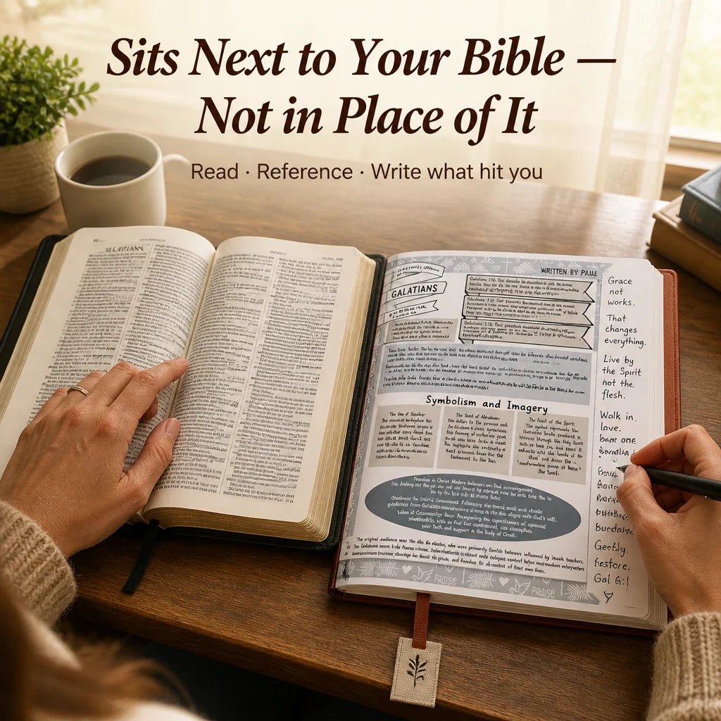 Bible Study Guide Faux Leather Hardcover Ribbon Bookmark for 66 Books