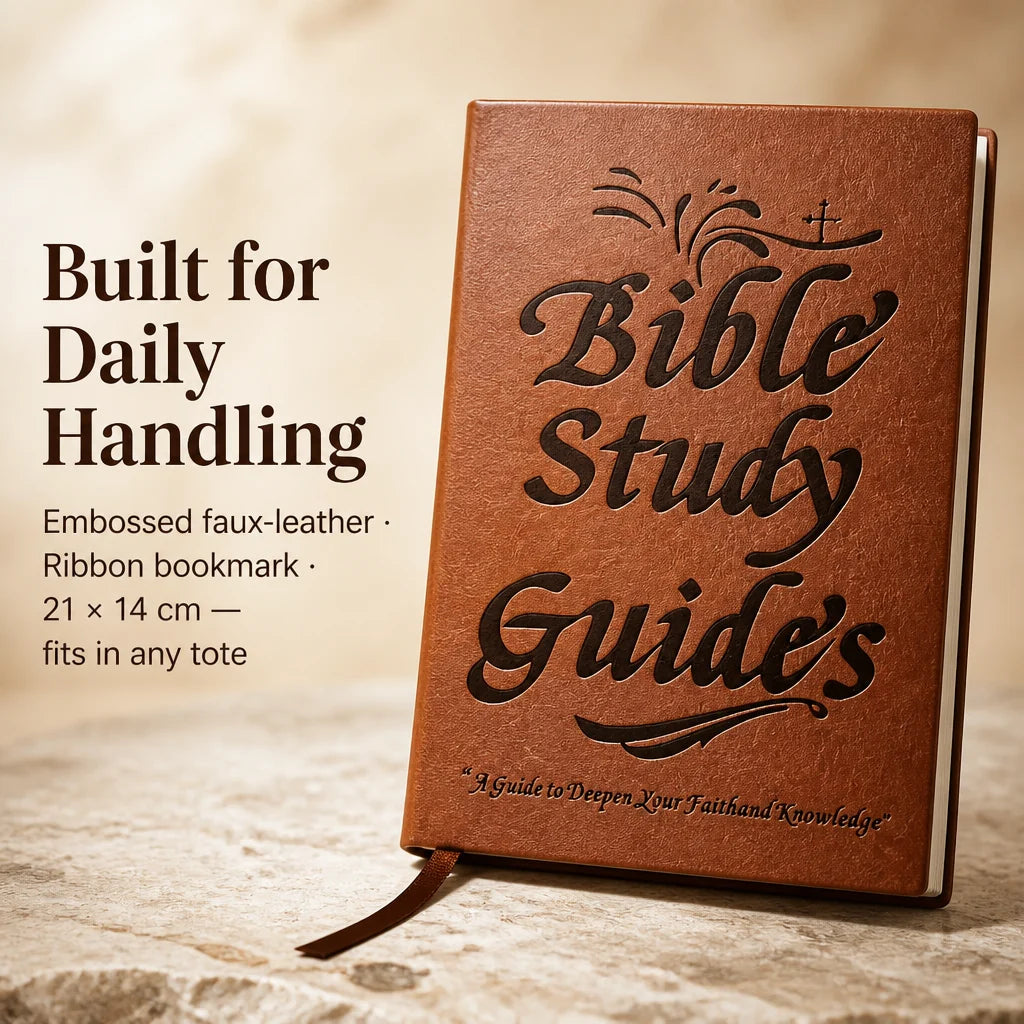 Bible Study Guide Faux Leather Hardcover Ribbon Bookmark for 66 Books