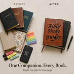 Bible Study Guide Faux Leather Hardcover Ribbon Bookmark for 66 Books