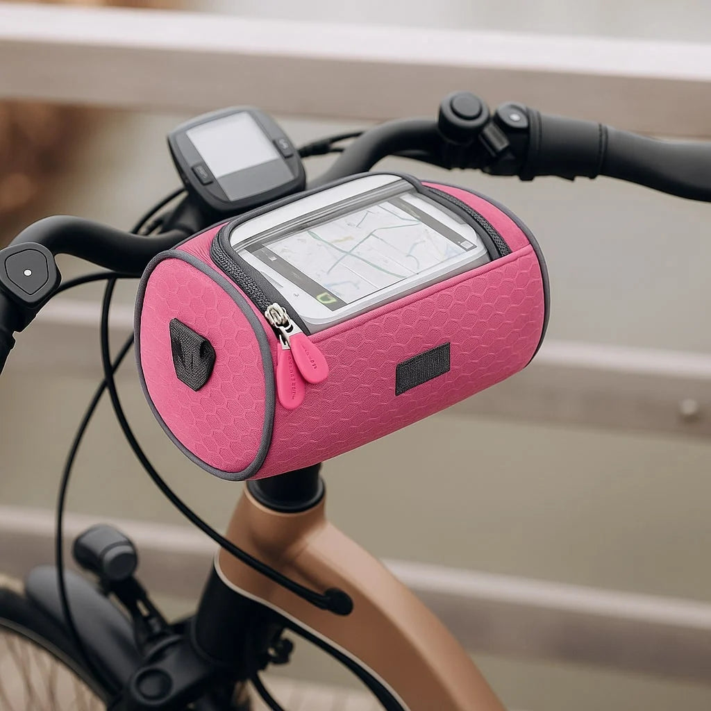 Bicycle Handlebar Bag Touchscreen Phone Holder Water-Resistant Storage
