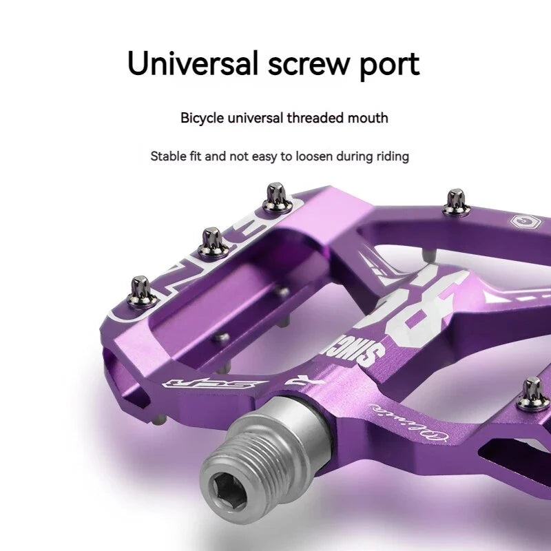 Bicycle Pedals Aluminum Alloy Anti-Skid Replaceable Steel Pins
