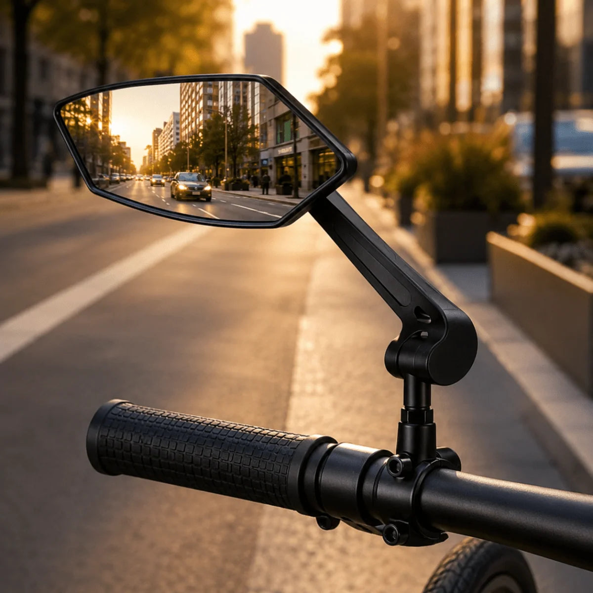 Bicycle Rearview Mirror Wide-Angle 360° Adjustable Glass Lens