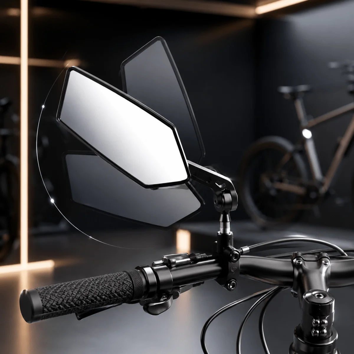 Bicycle Rearview Mirror Wide-Angle 360° Adjustable Glass Lens