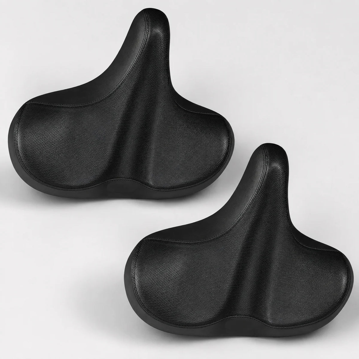 Bike Saddle Extra Wide Shock-Absorbing Leather-Look