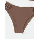 Bikini Set Adjustable Halterneck Ruched Side Bottoms
