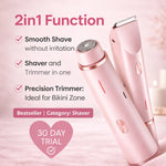 Bikini Trimmer Waterproof Cordless Dual Heads