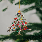 Bird Christmas Ornament Crystal Glass Colorful Light-Reflecting