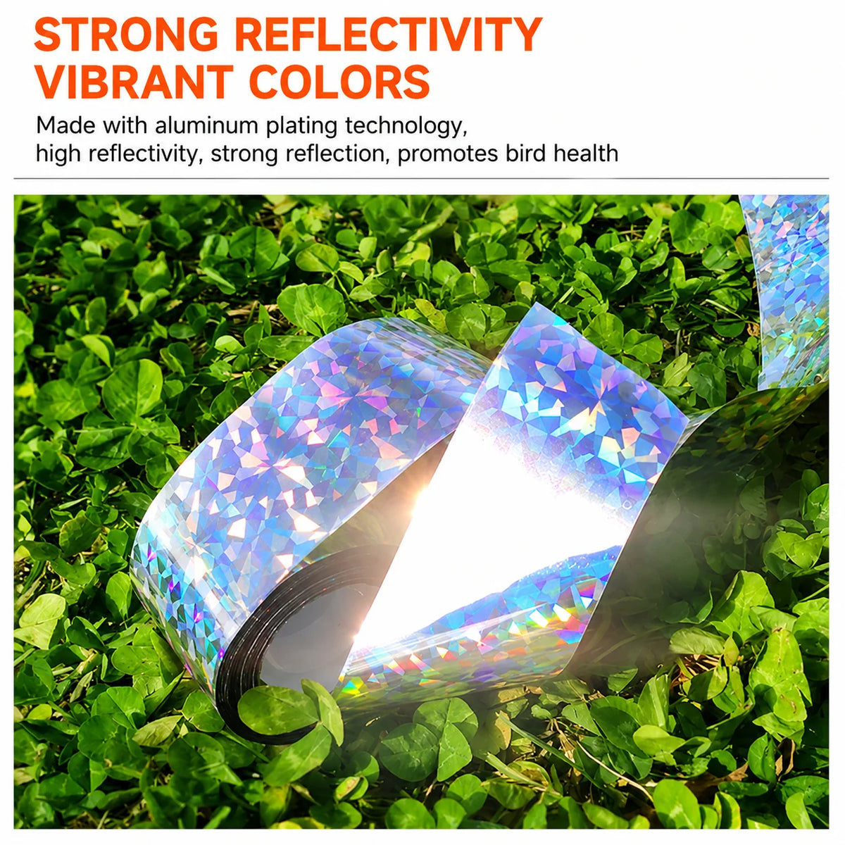 Bird Deterrent Tape Holographic Reflective Weather-Resistant 2 Rolls