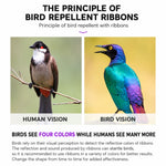 Bird Deterrent Tape Holographic Reflective Weather-Resistant 2 Rolls