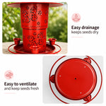 Bird Feeder Metal Retractable 32 Oz Three Water Cups
