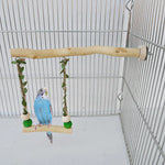 Bird Swing Natural Wood Cage Hanging