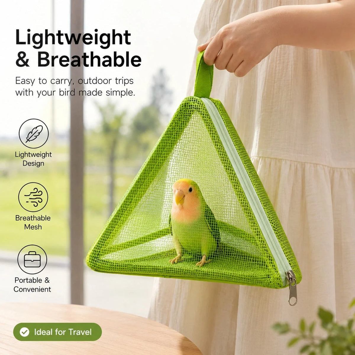 Bird Travel Carrier Breathable Mesh Lightweight Design
