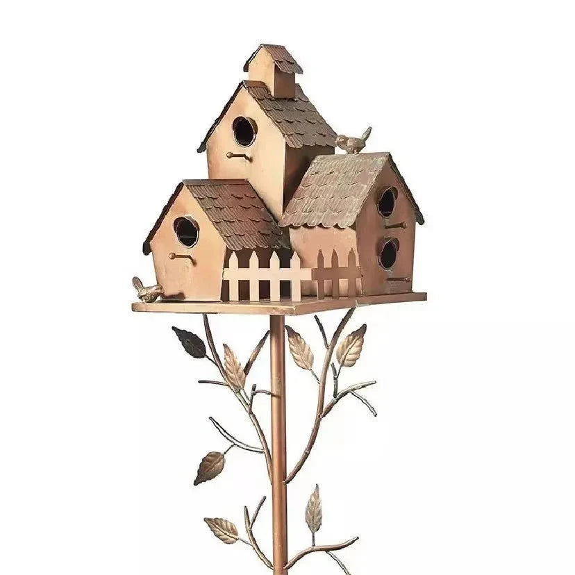 Birdhouse Garden Stake Metal Indoor & Outdoor 30 Inch Rod