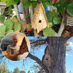 Birdhouse Resin Whimsical Grandpa Face Removable Roof