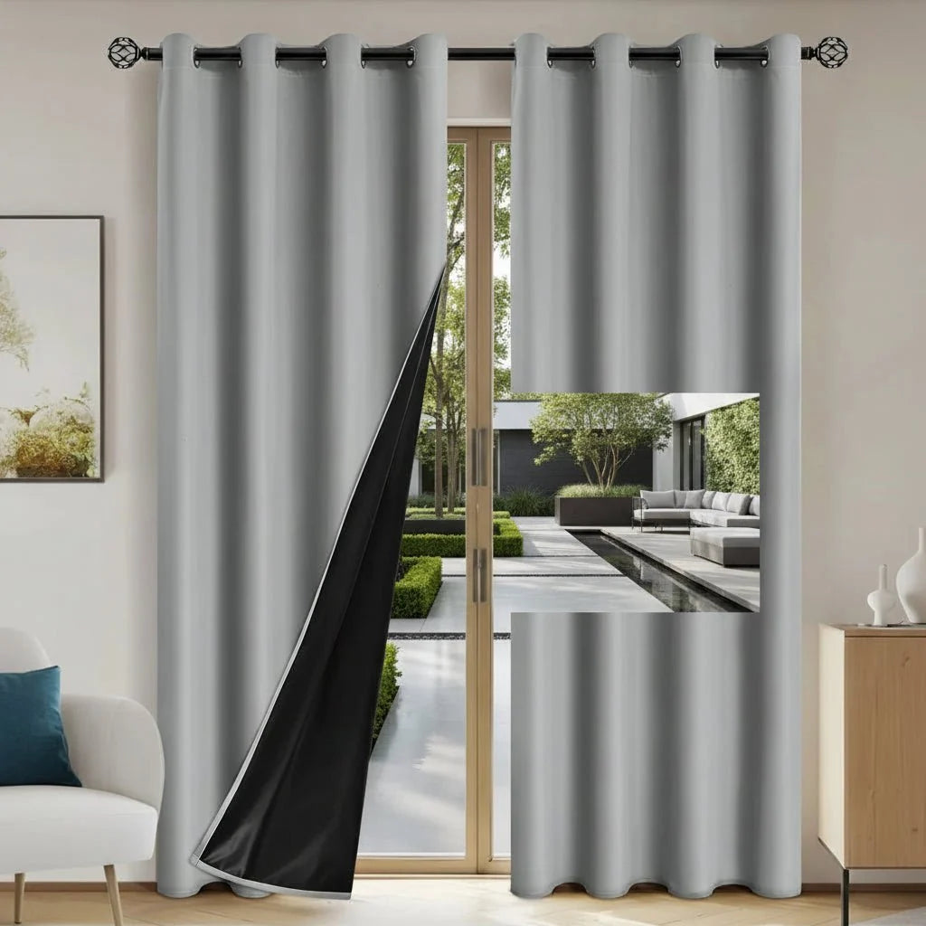 Blackout Curtain Panel Opaque Light-Blocking Grommet Top