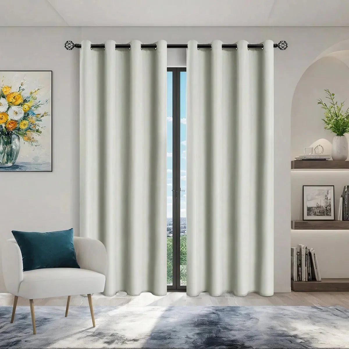 Blackout Curtain Panel Opaque Light-Blocking Grommet Top