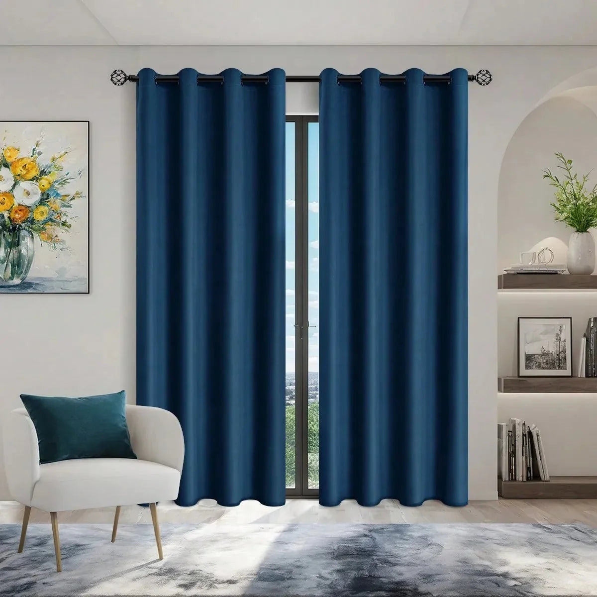 Blackout Curtain Panel Opaque Light-Blocking Grommet Top