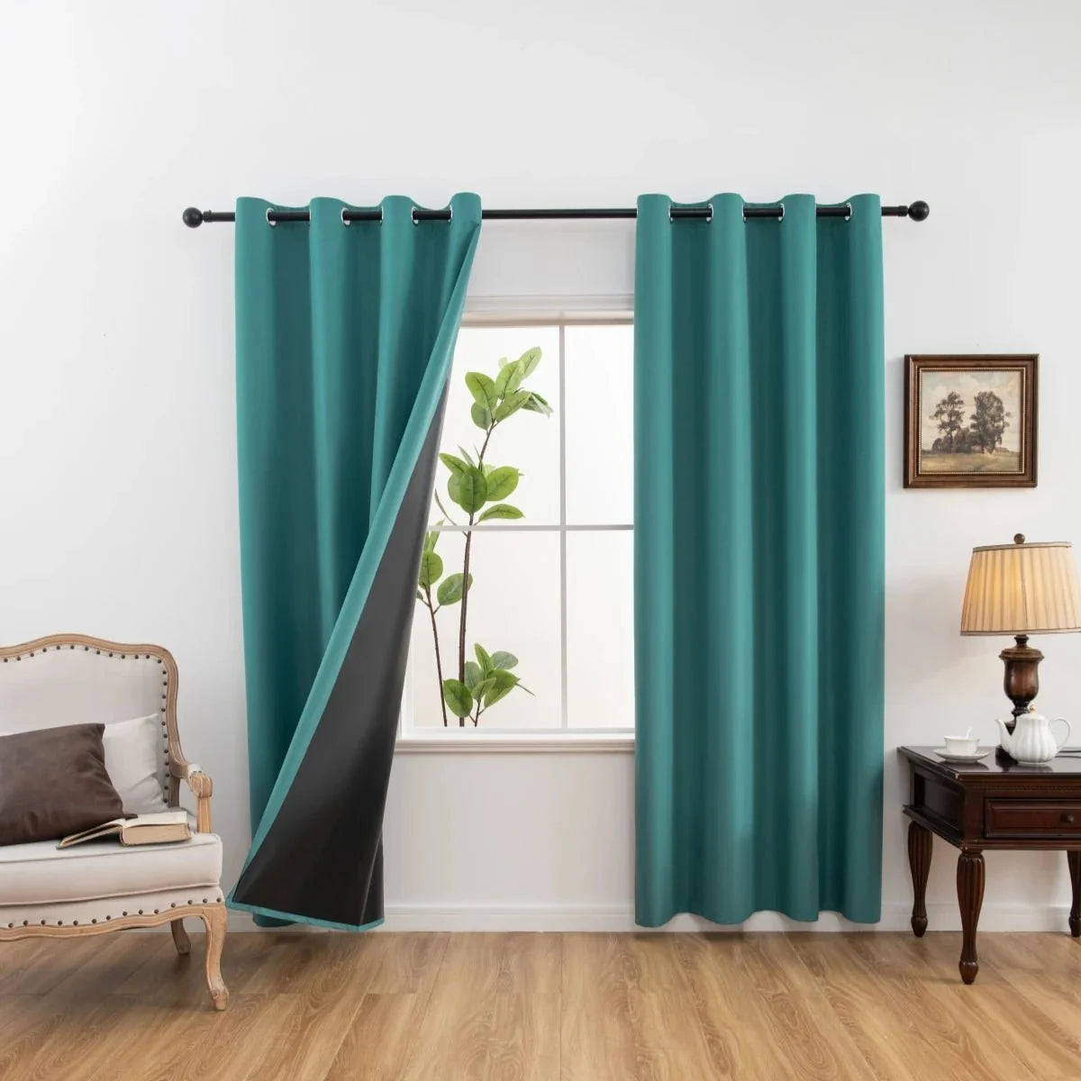Blackout Curtain Panel Opaque Light-Blocking Grommet Top