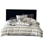 Blanket And Pillow Set Striped Faux Fur Hypoallergenic Filling