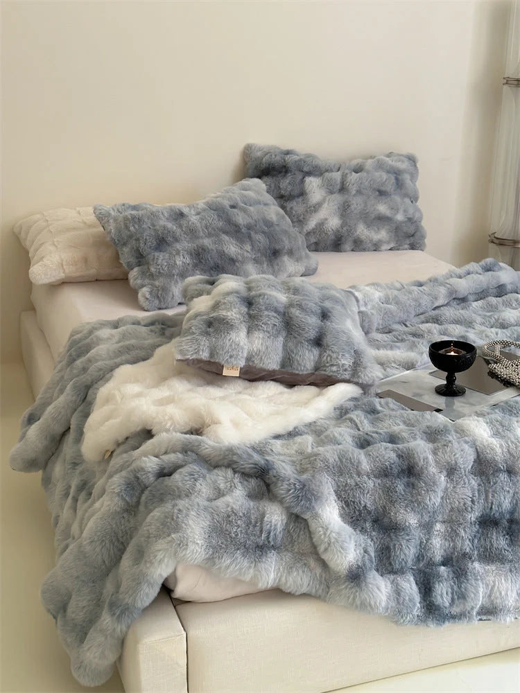 Blanket and Cushion Set | Faux Fur Texture | Soft, Cozy Home Accent — photo 2