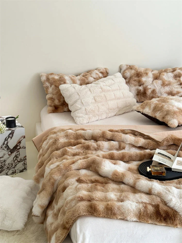 Blanket and Cushion Set | Faux Fur Texture | Soft, Cozy Home Accent — photo 4