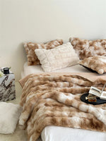 Blanket & Cushion Set Faux Fur Soft Breathable