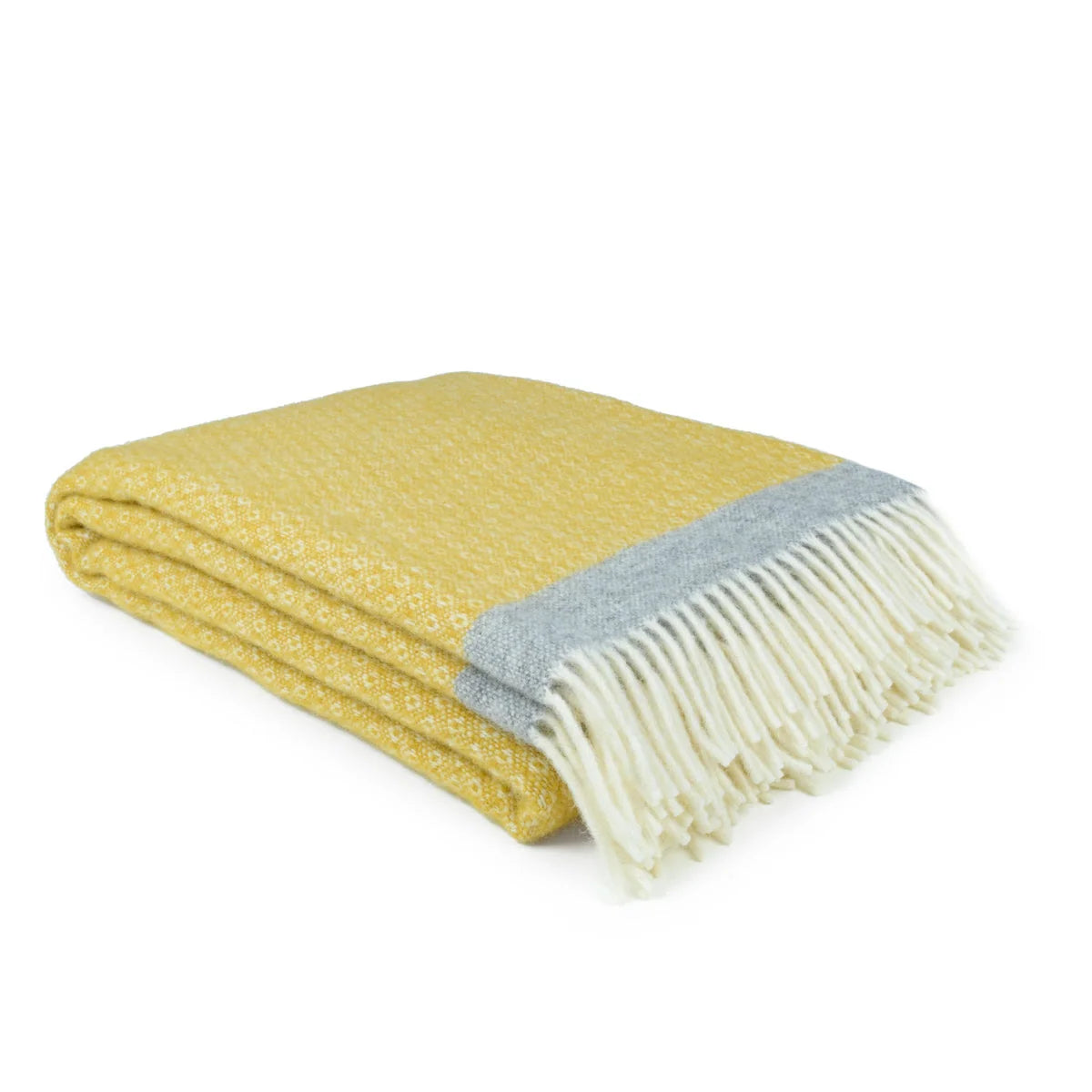 Blanket Organic Lambswool Fine Knit Fringed Edges