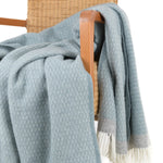 Blanket Organic Lambswool Fine Knit Fringed Edges