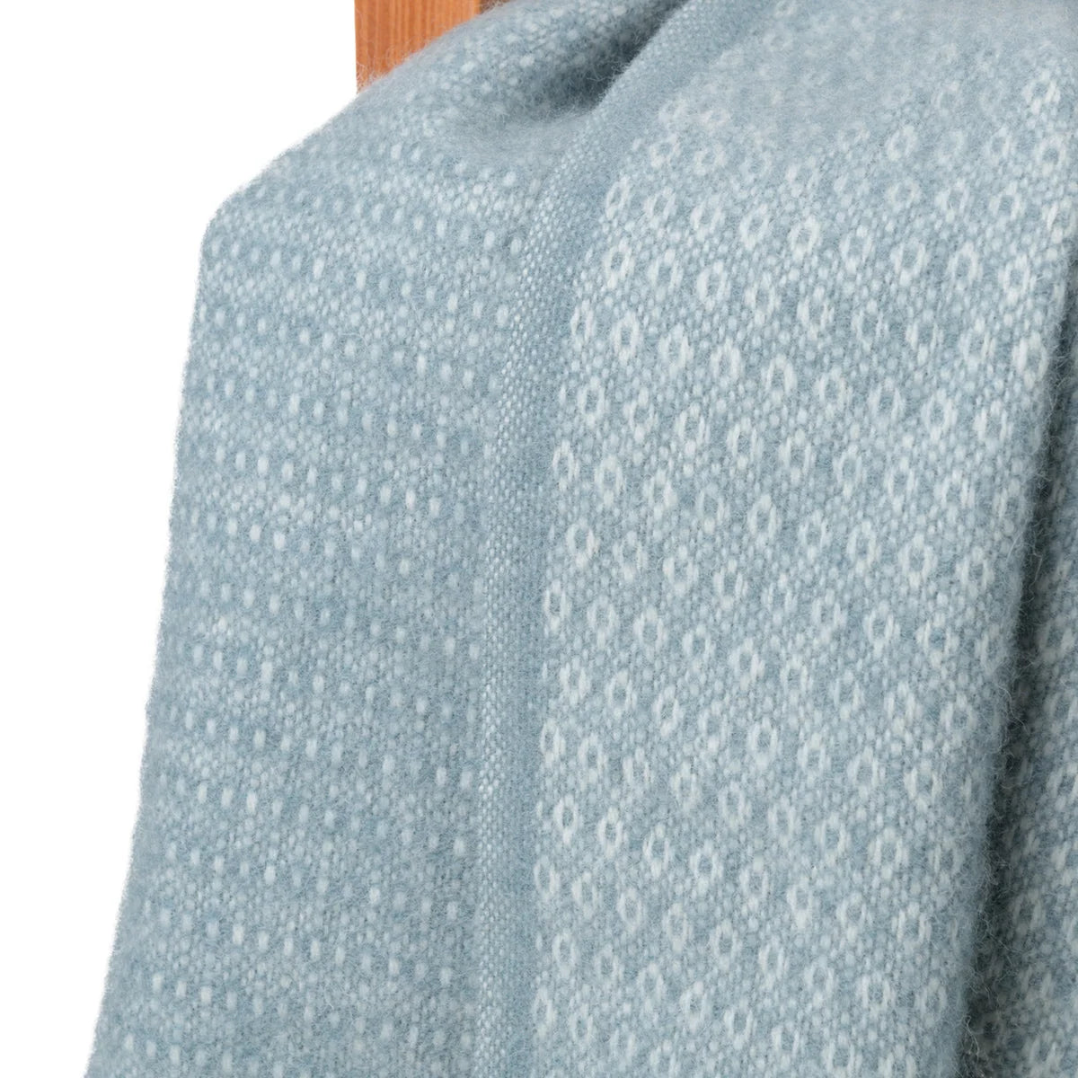 Blanket Organic Lambswool Fine Knit Fringed Edges