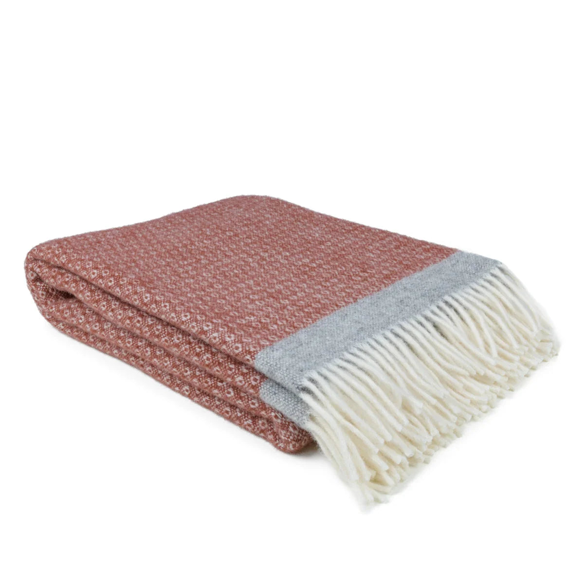 Blanket Organic Lambswool Fine Knit Fringed Edges
