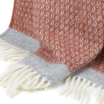 Blanket Organic Lambswool Fine Knit Fringed Edges