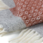 Blanket Organic Lambswool Fine Knit Fringed Edges