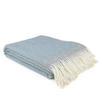 Blanket Organic Lambswool Fine Knit Fringed Edges