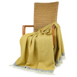Blanket Organic Lambswool Fine Knit Fringed Edges