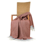 Blanket Organic Lambswool Fine Knit Fringed Edges