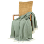Blanket Organic Lambswool Fine Knit Fringed Edges