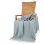Blanket Organic Lambswool Fine Knit Fringed Edges