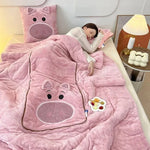 Blanket & Pillow Set Soft Plush Machine Washable