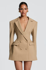 Blazer Mini Dress Double-Breasted Fully Lined