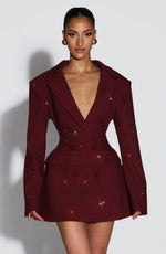 Blazer Mini Dress Double-Breasted Fully Lined